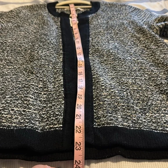 New LOFT sweater jacket - black/grey/white knit - super soft - size Medium - Picture 9 of 9